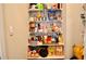 Well-stocked pantry featuring multiple shelves filled with food, snacks, and cooking supplies at 2268 Redfern Rd, Dacula, GA 30019