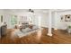 Spacious main bedroom features tray ceiling, windows for natural light, and beautiful hardwood floors at 1245 Village Terrace Ct, Dunwoody, GA 30338