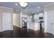 Modern kitchen features white cabinets, stainless steel appliances and a center island at 312 Overview Dr, Canton, GA 30114