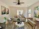 Living room featuring neutral-toned furniture, natural light, and an open floor plan at 3850 Westwick Nw Way, Kennesaw, GA 30152