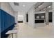 Long hallway features a blue built-in bench and resident mailboxes at 788 W Marietta Nw St # 116, Atlanta, GA 30318