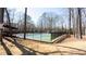 Community tennis courts with fence and covered picnic area at 5199 Mainstreet Park Dr, Stone Mountain, GA 30088