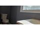This gray bathroom features a toilet, new vanity and window for natural light at 1325 Classic Ne Dr, Conyers, GA 30013