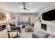 Spacious living room with fan, tv, and plenty of natural light at 2421 Saint Davids Nw Sq, Kennesaw, GA 30152
