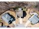 Aerial shot of a home showcasing its backyard, driveway, and neighborhood at 3480 Buffington Ln, Cumming, GA 30040
