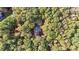 An aerial view of the home nestled among lush, mature trees and natural landscape at 150 Melody Ln, Fayetteville, GA 30215