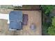 Aerial view of a fenced backyard, shed, and deck at 2102 Bedford Ct, Lithonia, GA 30058