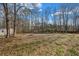 Large backyard with mature trees, a shed and a fence line at 1450 Brandy Shoals Se Dr, Conyers, GA 30013