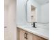 Bathroom vanity featuring a modern sink, counter, and cabinet at , Atlanta, GA 30329