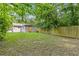 View of the backyard, surrounded by a wooden fence and lush greenery with a grassy area at 2825 3Rd Sw Ave, Atlanta, GA 30315