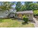 View of the backyard with a one story home, a green lawn, and surrounding trees at 2825 3Rd Sw Ave, Atlanta, GA 30315