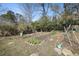 Spacious backyard garden with garden beds, greenery and trees providing natural beauty to the property at 2484 Oldfield Nw Rd, Atlanta, GA 30327
