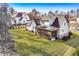 An aerial shot showcasing the home's extensive backyard, screened porch and neighborhood at 39 Telfair Ct, Acworth, GA 30101