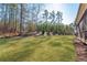 Expansive backyard featuring lush green grass and privacy from the surrounding trees at 39 Telfair Ct, Acworth, GA 30101