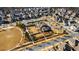 Aerial view of community with a green space, walking paths, and beautifully landscaped common areas at 10570 Grandview Sq, Johns Creek, GA 30097