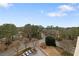 An elevated view showcases a neighborhood, mature trees and cars parked in the lot at 1501 Clairmont Rd # 1027, Decatur, GA 30033