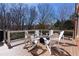 Inviting back deck with multiple chairs arranged around a fire pit, perfect for entertaining at 3955 Graystone Preserve Pl, Cumming, GA 30040