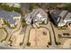 Aerial view of a well-maintained home featuring manicured grounds and a circular driveway at 426 Lanesborough Dr, Marietta, GA 30064
