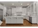 Modern kitchen with white cabinets, subway tile backsplash, and stainless steel appliances at 5080 Riverlake Dr, Peachtree Corners, GA 30097