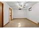 Bedroom with carpeted floors, ceiling fan and window bringing natural light at 3107 Hammock Creek Ct, Conyers, GA 30012