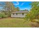 View of the backyard showcasing the lawn and mature trees at 4384 Raven Valley Ct, Decatur, GA 30035