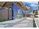 Entrance to a building with a blue mural wall and paved walkway at 165 Breakspear Ln, Fayetteville, GA 30214