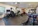 A home gym featuring cardio equipment, weights, and workout machines at 5635 Mirror Lake Dr, Cumming, GA 30028