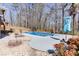 Backyard view of private pool with an umbrella at 2011 Two Springs Way, Lawrenceville, GA 30043