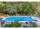 A well-maintained pool area with a diving board, seating, and lush landscaping at 2011 Two Springs Way, Lawrenceville, GA 30043