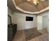 Main bedroom with vaulted ceilings, neutral colors, and private ensuite bathroom at 1896 Lake Ridge Ter, Lawrenceville, GA 30043