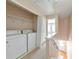 Functional laundry area equipped with washer, dryer, and shelving for efficient organization at 907 Redwood Dr, Norcross, GA 30093