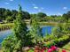 This property features a scenic view with a pond, lush greenery, and natural beauty at 10162 Windalier Way, Roswell, GA 30076