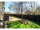 Backyard with an artificial lawn, patio, privacy fence, and mature trees at 103 Magnaview Dr, Mcdonough, GA 30253