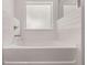 Close-up of the white subway tile bathtub at 1858 Lacebark Elm Way, Lawrenceville, GA 30045