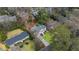 Aerial view of home showcases location with tree-lined street and manicured lawns and outdoor living spaces at 348 Lakemoore Ne Dr, Atlanta, GA 30342
