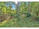 A lush backyard offers a peaceful, wooded environment at 308 Lismore Ter, Woodstock, GA 30189