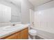 Clean bathroom with a shower-tub combo and a white vanity with storage at 2720 Marlin Dr, Mcdonough, GA 30253