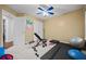 Bedroom used as gym featuring fan and fitness equipment at 129 Windy Cir, Mcdonough, GA 30253