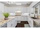 Gourmet kitchen showcasing white cabinetry, granite countertops, and a center island at 4411 Windsor Oaks Cir, Marietta, GA 30066