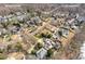 Aerial view of community amenities, including tennis courts and a pool/clubhouse in a wooded setting, with address marker at 3977 Sweet Bottom Dr, Duluth, GA 30096