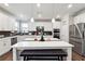 A modern kitchen featuring white cabinets and a spacious island with seating at 6375 Haystack Ct, Cumming, GA 30040