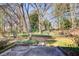 Backyard featuring mature trees, landscaping, and partial fencing at 170 Roberts Rd, Covington, GA 30016