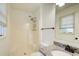 Full bathroom featuring new shower, granite countertop, and modern fixtures at 170 Roberts Rd, Covington, GA 30016