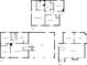 A floor plan of the 3 floors showing the rooms, bathrooms, and layout of the house at 123 Williamsburg Ln, Woodstock, GA 30189