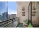 Relax on this cozy balcony with great city views, complete with seating and decorative accents at 3445 Stratford Ne Rd # 2305, Atlanta, GA 30326