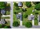 Aerial view of the home showcasing its location, landscaping, and surrounding neighborhood at 3047 Standing Rock Ct, Lithia Springs, GA 30122