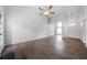 Bright, airy living room with high ceilings, lots of natural light and beautiful wood-look floors at 3047 Standing Rock Ct, Lithia Springs, GA 30122