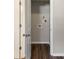 A laundry room with light walls, hardwood floors, and laundry connections at 449 Clairemont Ave # E1, Decatur, GA 30030