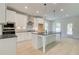 Modern kitchen with white cabinets, stainless steel appliances, a large island, and stylish pendant lighting at 226 Linford Dr, Locust Grove, GA 30248