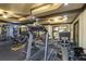 Well-equipped home gym featuring cardio machines, weightlifting equipment, and mirrored walls at 5284 Vernon Springs Trl, Sandy Springs, GA 30327